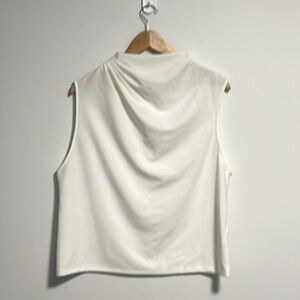 Zara mock neck sleeveless shirt, white,size large